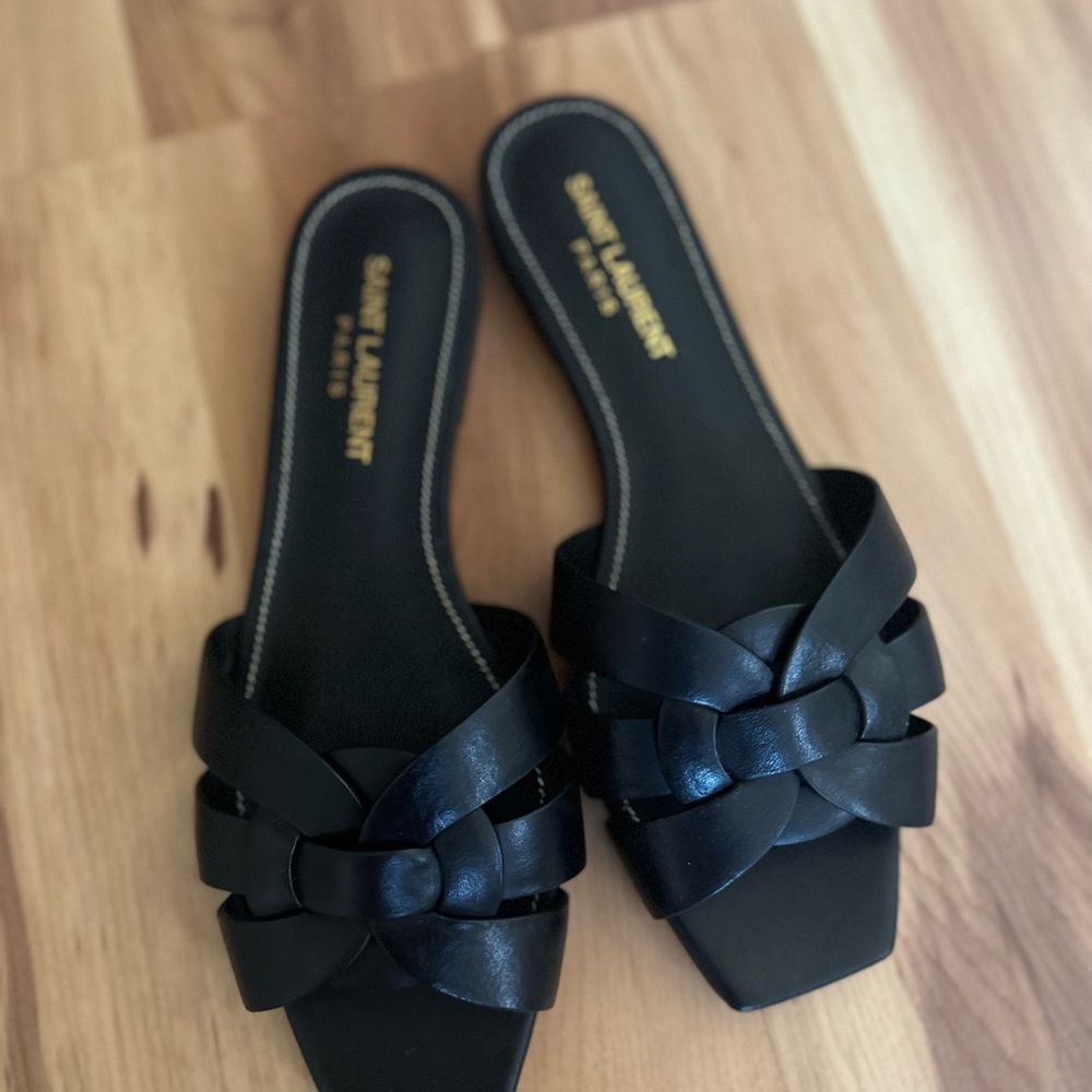 Saint Laurent Black Women's Slide Sandals
